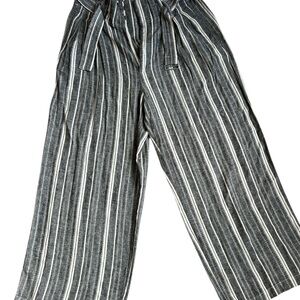 Banana Republic Black and White Striped Pants